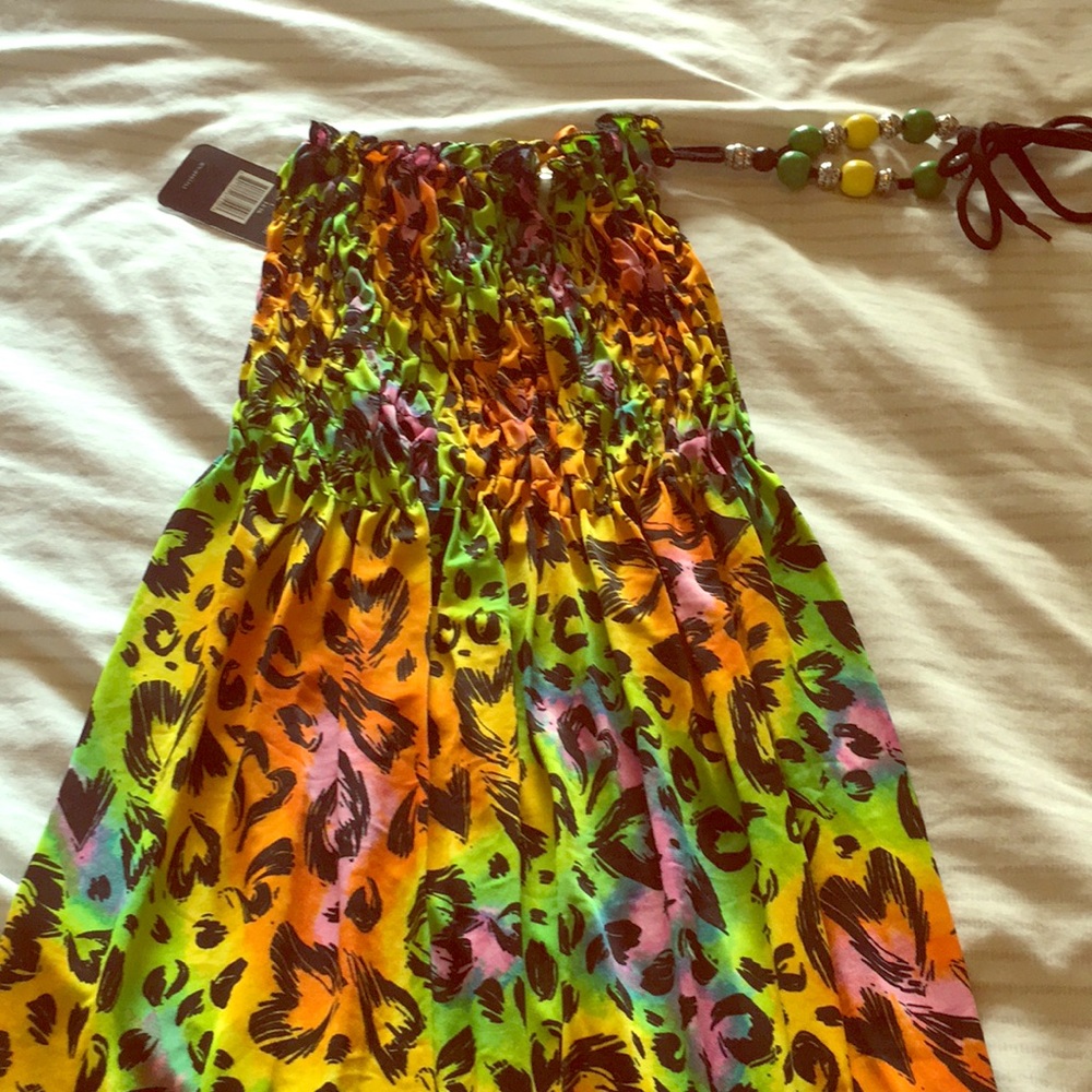 Kids rainbow cheetah print dress